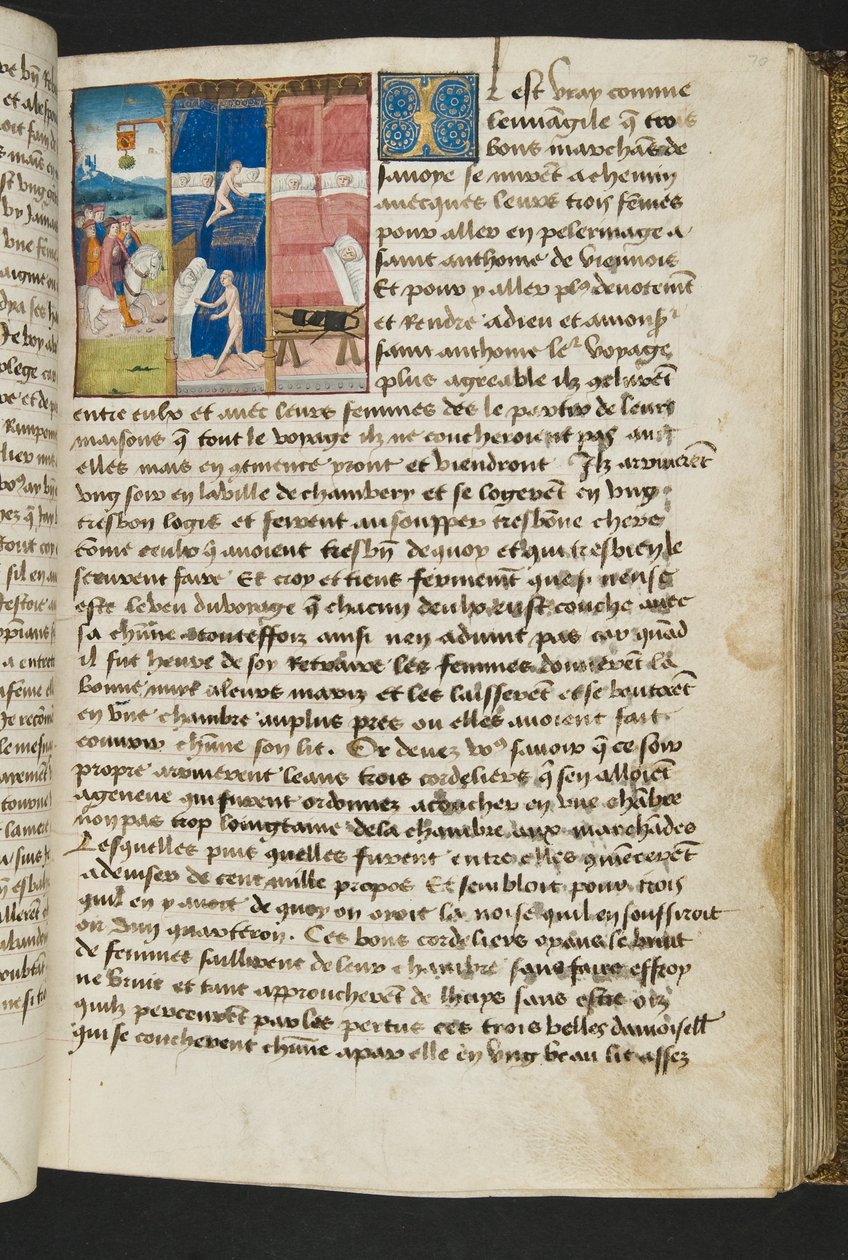 MS Hunter 252 070r sivu sadasta uudesta uutisesta, c.1461-62 tekijältä French School