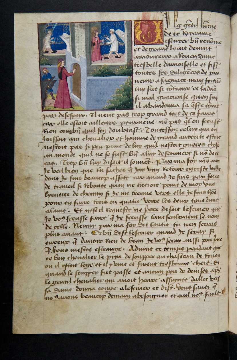 MS Hunter 252 072v sivu sadasta uudesta uutisesta, c.1461-62 tekijältä French School