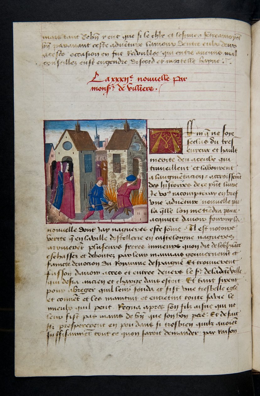 MS Hunter 252 075v sivu sadasta uudesta uutisesta, c.1461-62 tekijältä French School