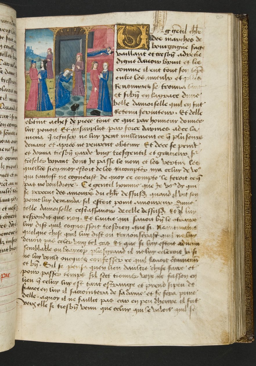 MS Hunter 252 080r sivu sadasta uudesta uutisesta, c.1461-62 tekijältä French School
