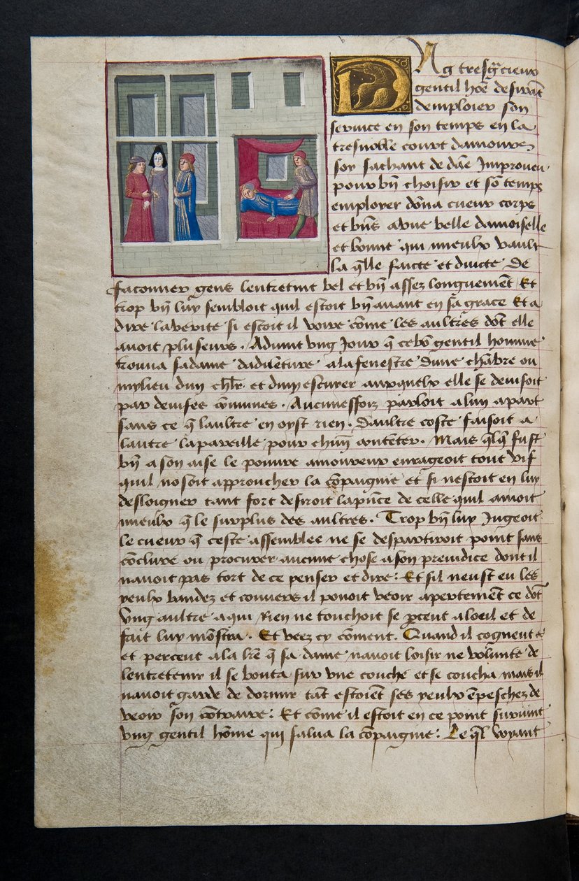 MS Hunter 252 089v sivu sadasta uudesta uutisesta, c.1461-62 tekijältä French School