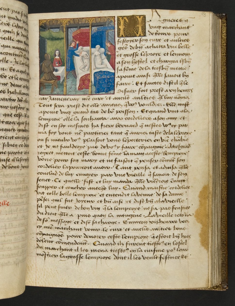 MS Hunter 252 093r sivu sadasta uudesta uutisesta, c.1461-62 tekijältä French School