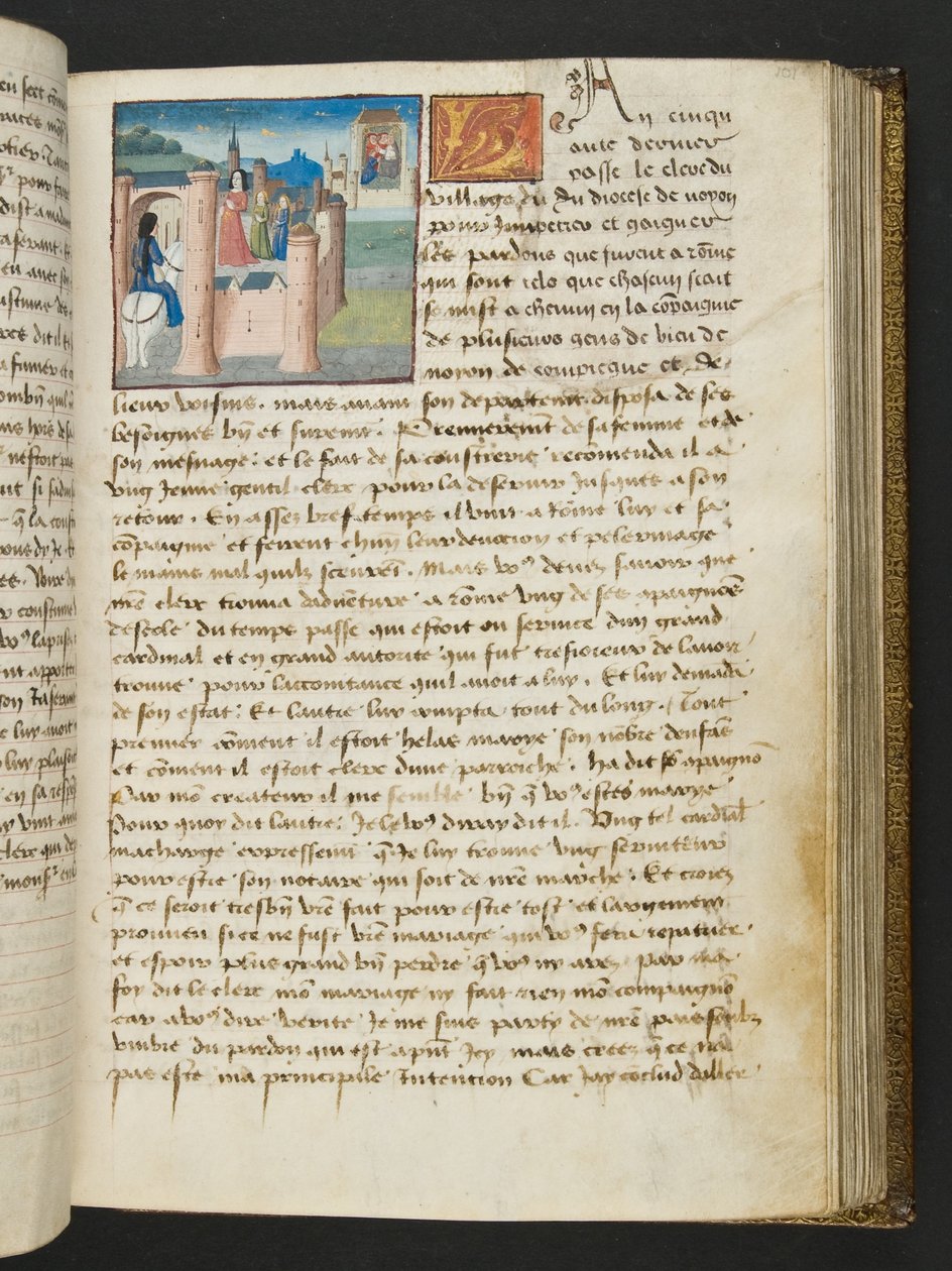 MS Hunter 252 101r sivu sadasta uudesta uutisesta, c.1461-62 tekijältä French School