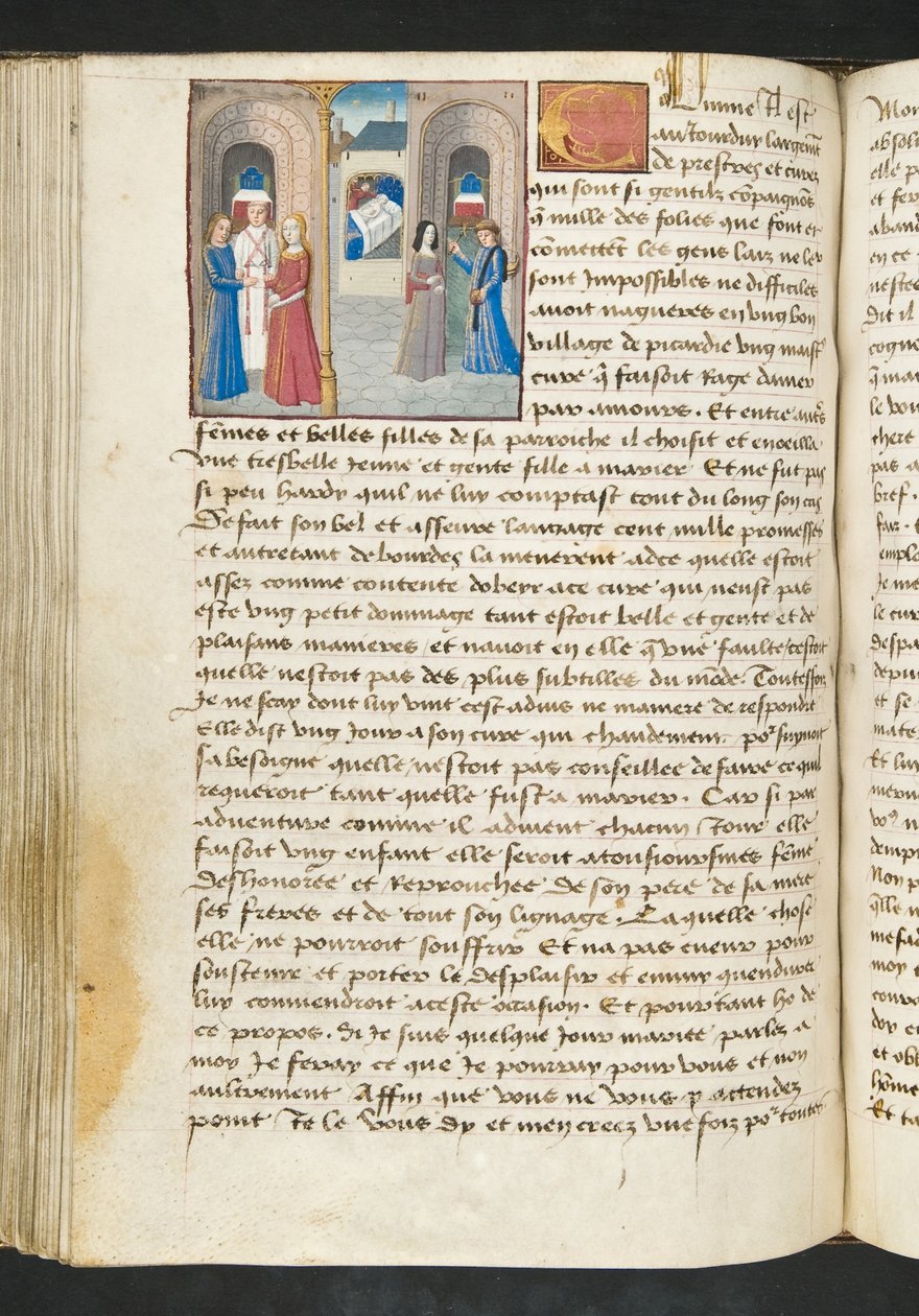MS Hunter 252 105v sivu sadasta uudesta uutisesta, c.1461-62 tekijältä French School