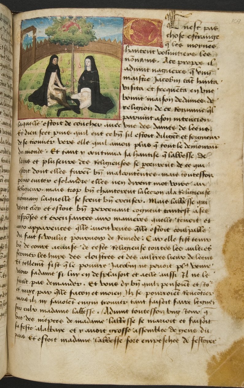 MS Hunter 252 109r sivu sadasta uudesta uutisesta, c.1461-62 tekijältä French School