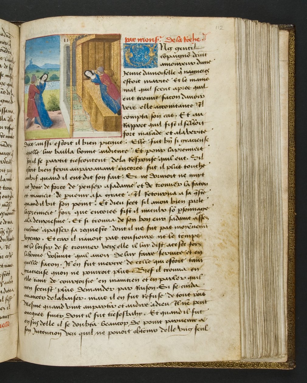 MS Hunter 252 112r sivu sadasta uudesta uutisesta, c.1461-62 tekijältä French School