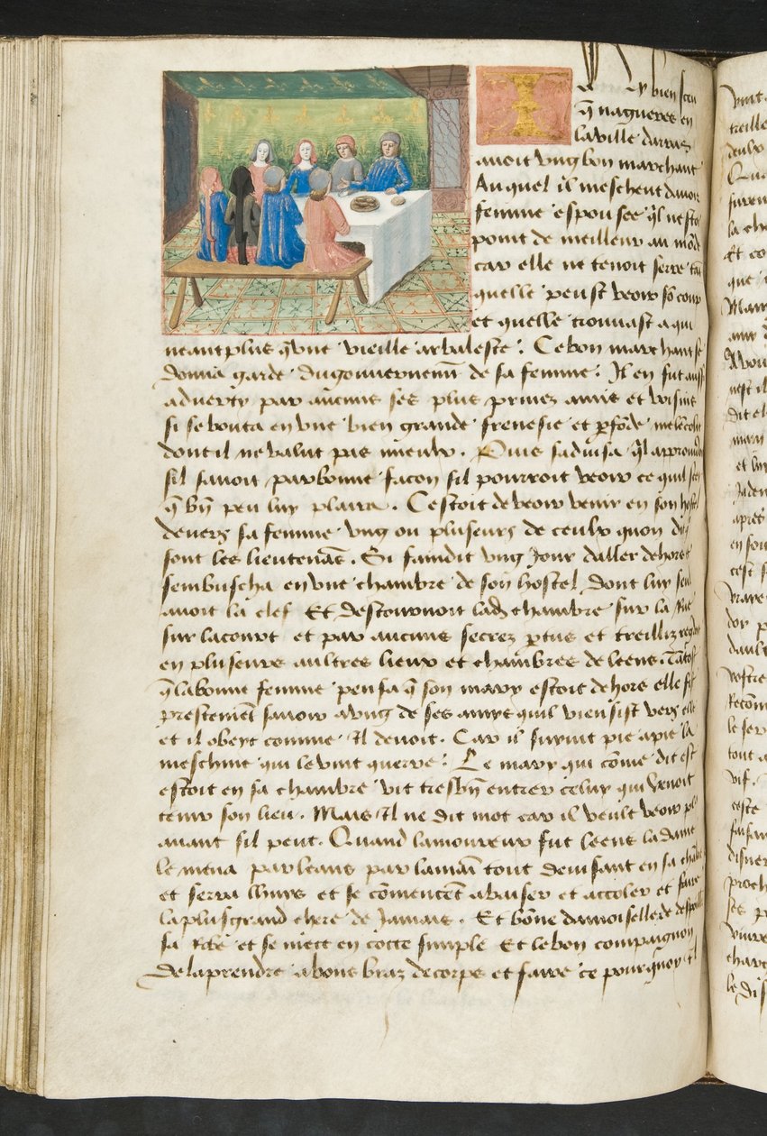 MS Hunter 252 113v sivu Cent Nouvelles Nouvellesista, n. 1461-62 tekijältä French School