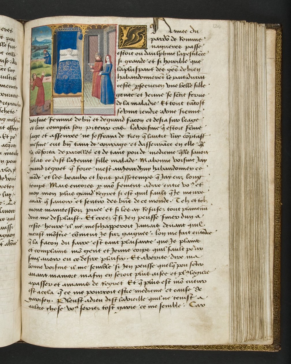 MS Hunter 252 124r sivu sadasta uudesta uutisesta, c.1461-62 tekijältä French School