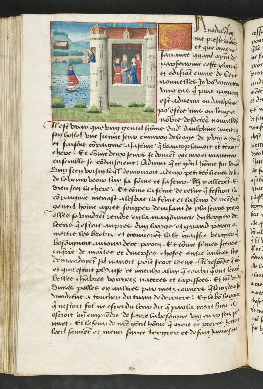 MS Hunter 252 127v sivu Cent Nouvelles Nouvellesista, n. 1461-62 tekijältä French School