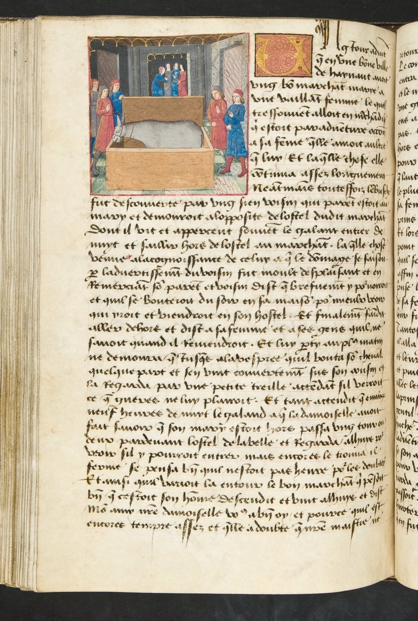 MS Hunter 252 134v sivu Cent Nouvelles Nouvellesista, n. 1461-62 tekijältä French School