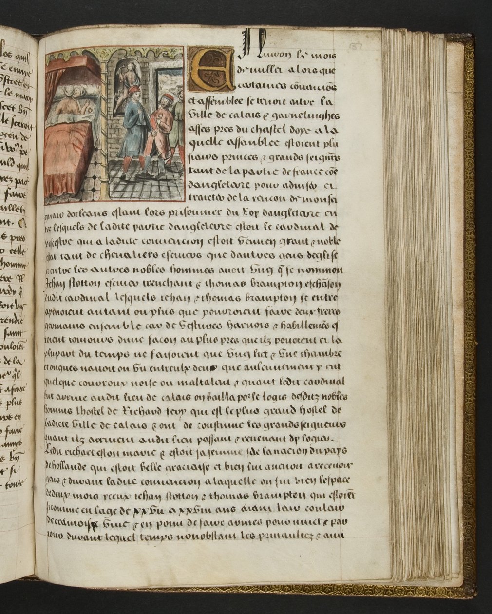 MS Hunter 252 137r sivu sadasta uudesta uutisesta, c.1461-62 tekijältä French School