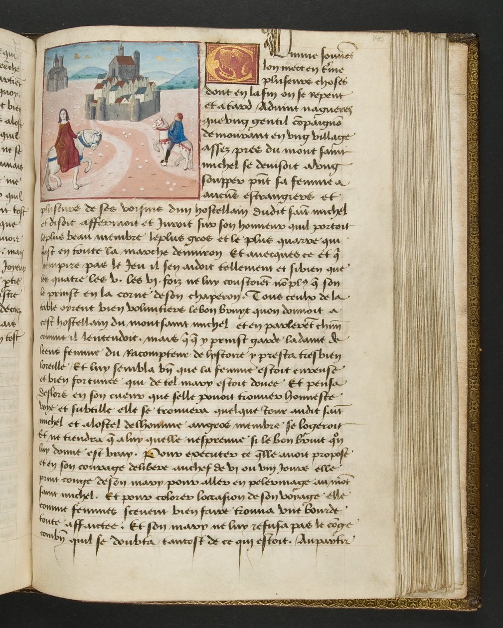 MS Hunter 252 145r sivu sadasta uudesta uutisesta, c.1461-62 tekijältä French School
