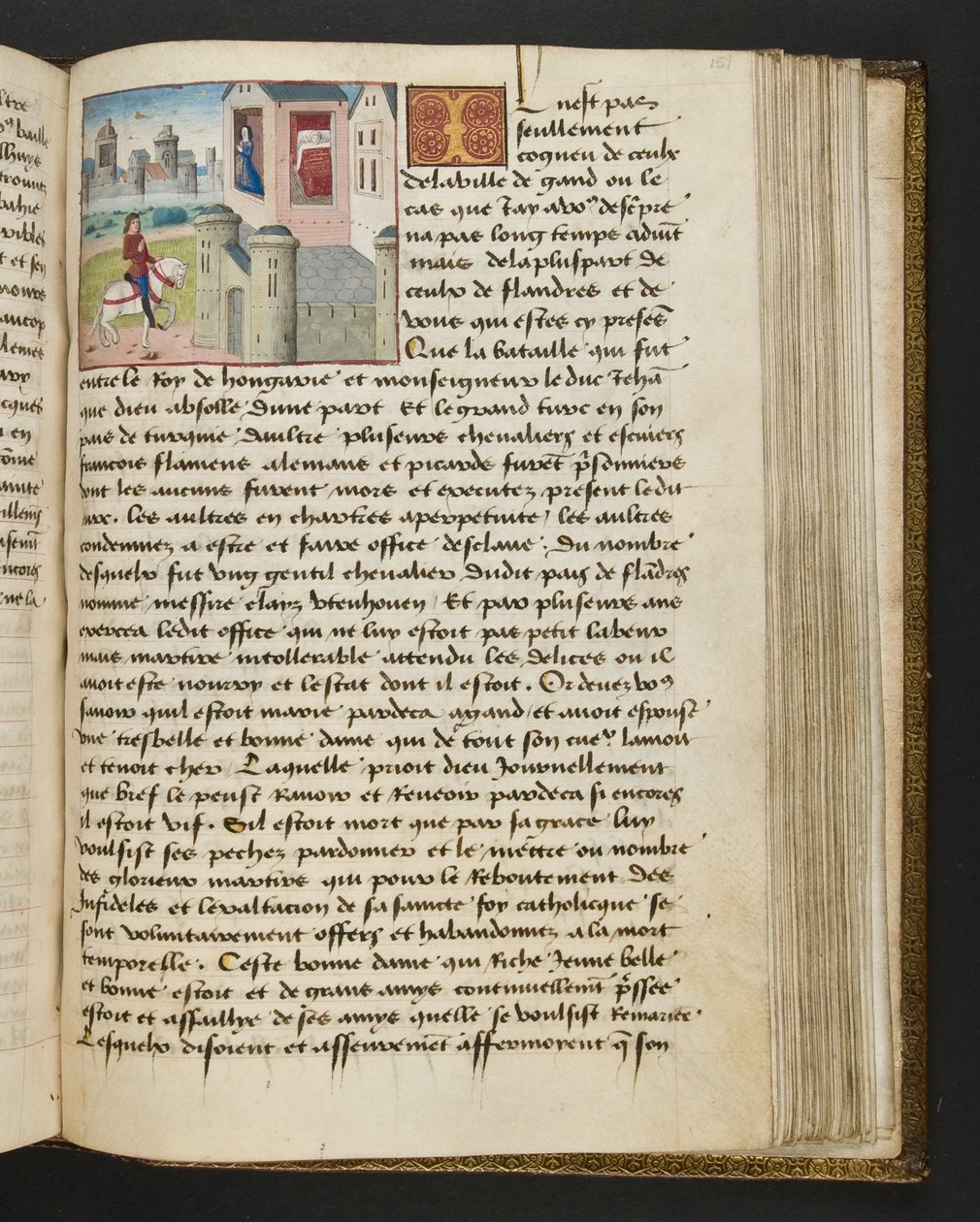 MS Hunter 252 151r sivu sadasta uudesta uutisesta, c.1461-62 tekijältä French School