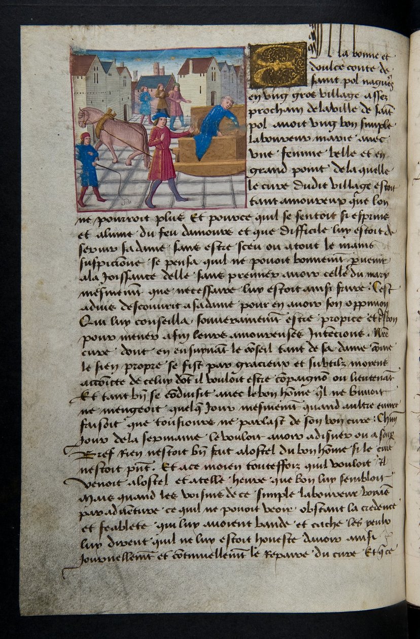 MS Hunter 252 157v sivu sadasta uudesta uutisesta, c.1461-62 tekijältä French School