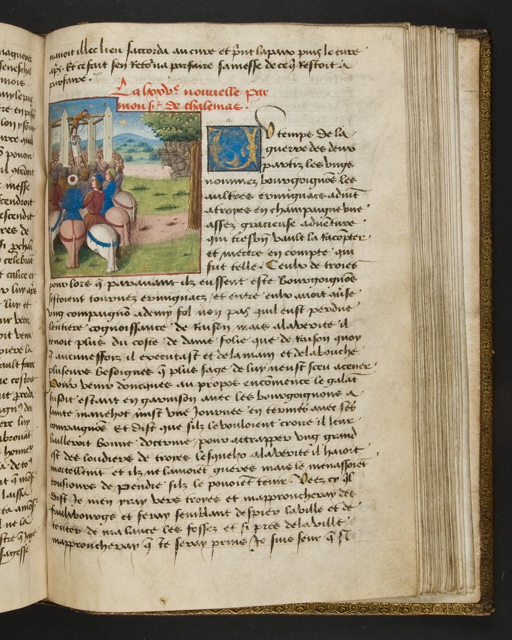 MS Hunter 252 161r sivu sadasta uudesta uutisesta, c.1461-62 tekijältä French School