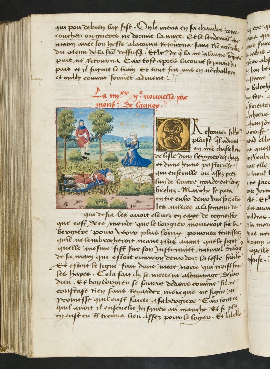 MS Hunter 252 172v sivu Cent Nouvelles Nouvellesista, n. 1461-62 tekijältä French School