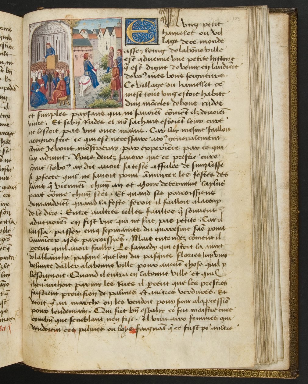 MS Hunter 252 183r sivu sadasta uudesta uutisesta, c.1461-62 tekijältä French School