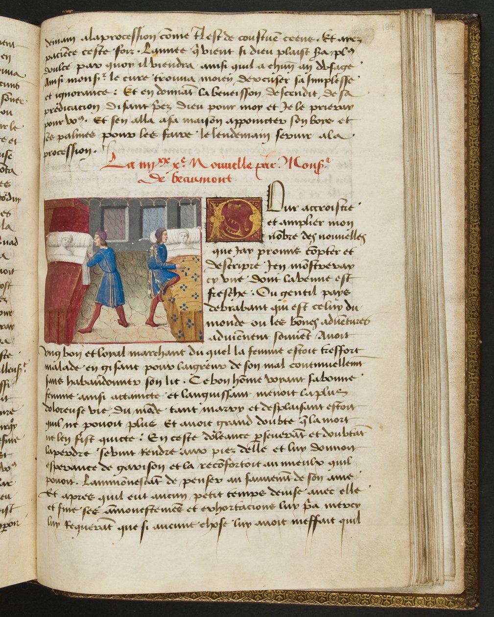 MS Hunter 252 184r sivu sadasta uudesta uutisesta, c.1461-62 tekijältä French School