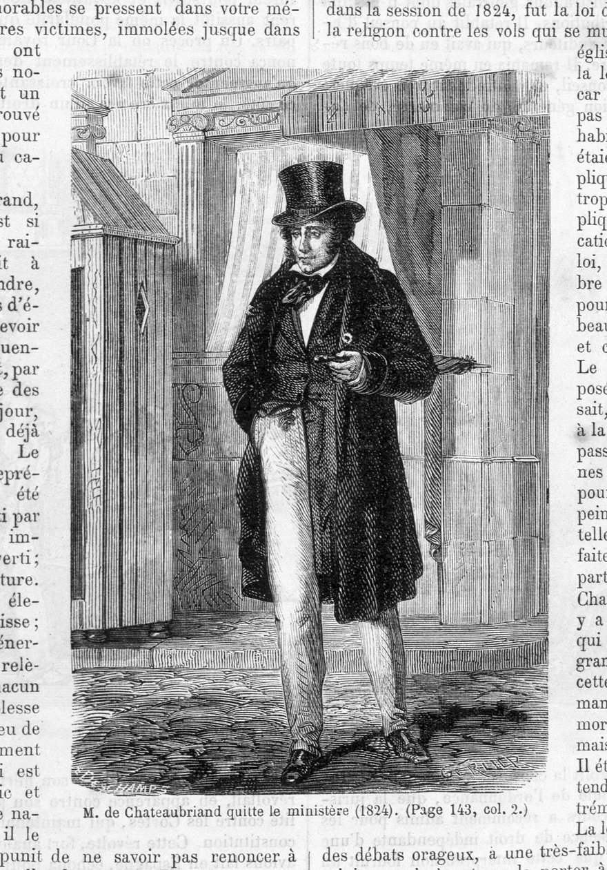 Herra de Chateaubriand jätti ministeriön (1824). tekijältä French School