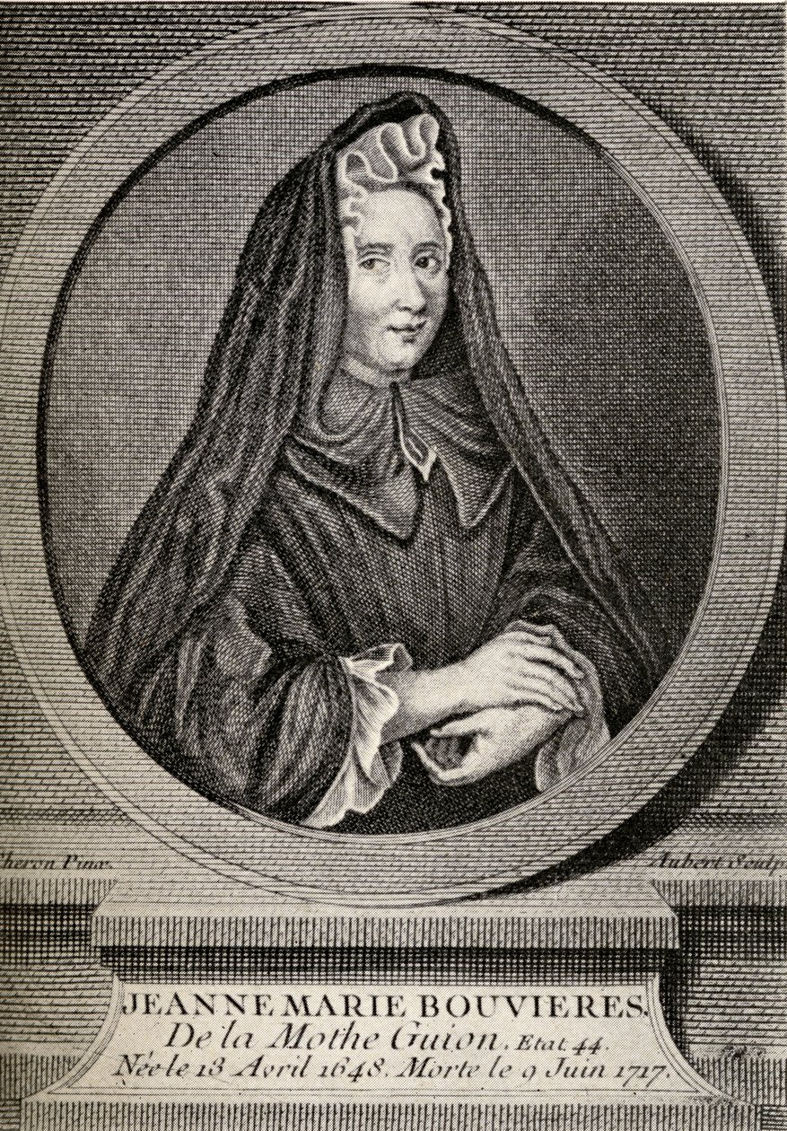 Madame Guyonin (1648-1717) kuvitus teoksesta "Pienet matkat kuuluisten naisten koteihin", julkaistu 1897 tekijältä French School