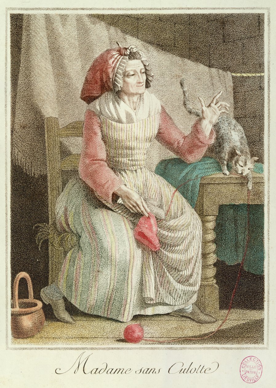 Madame Sans-Culotte, 1792 (värikaiverrus) tekijältä French School