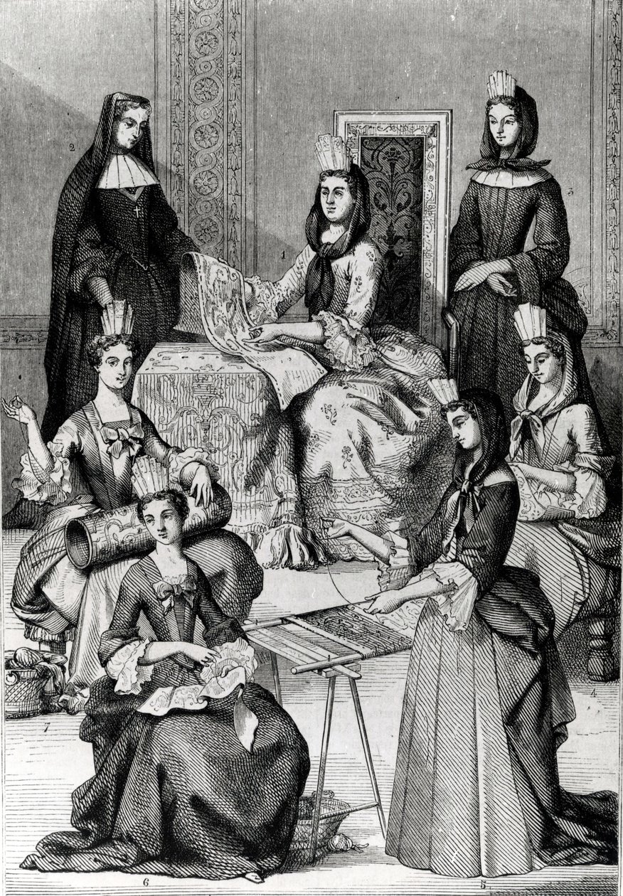 Madame de Maintenon ja Ladies in Waiting tekijältä French School