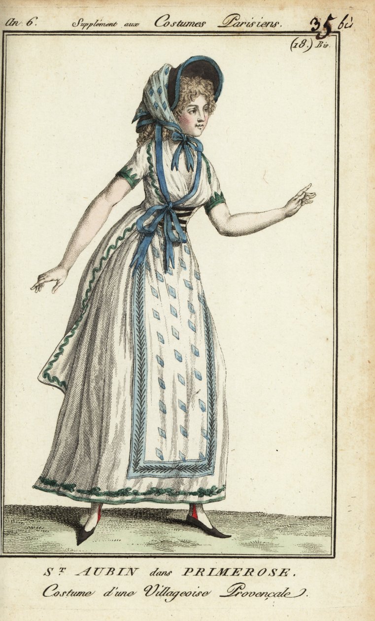 Madame de St. Aubin puvussa Primerosena. tekijältä French School