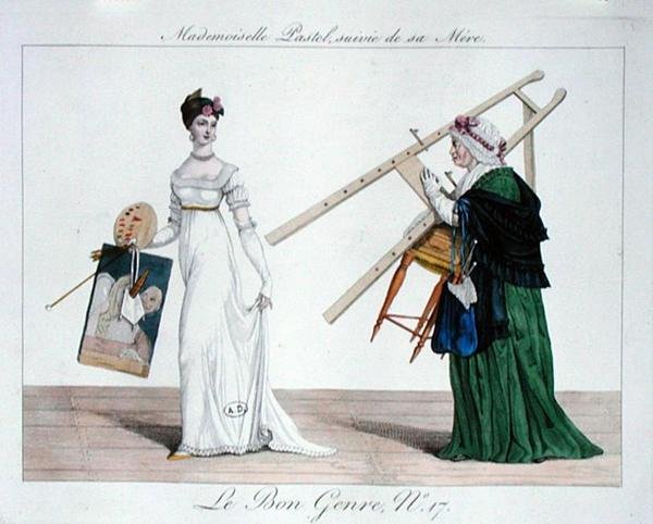 Mademoiselle Pastel ja hänen äitinsä, levy 17 Le Bon Genrestä tekijältä French School