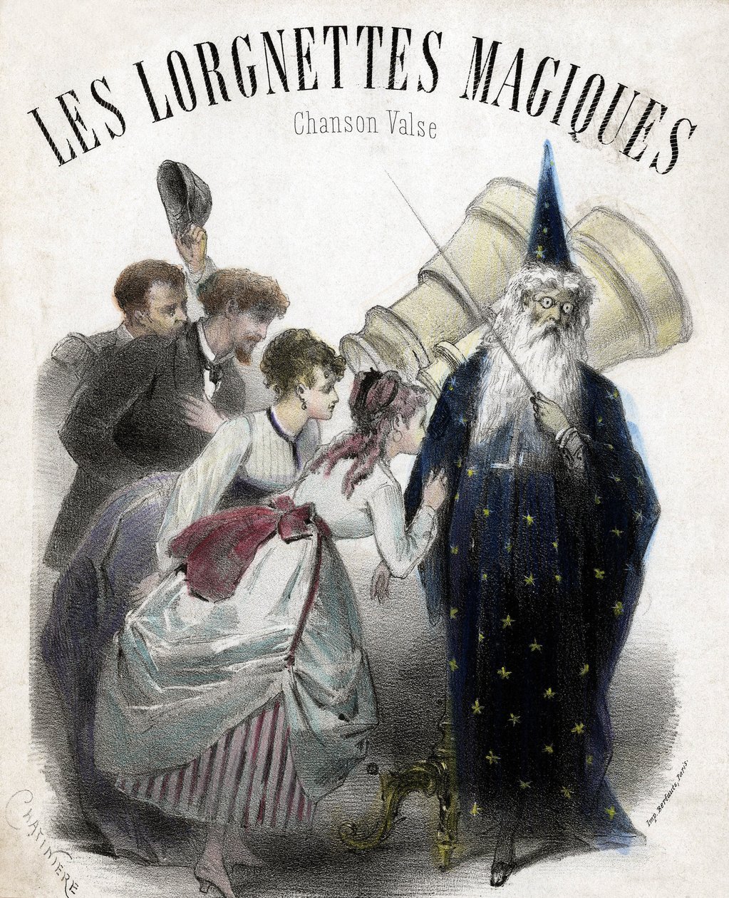 Magic lorgnettes, laulu suosittu valssi. Litografia tekijältä French School