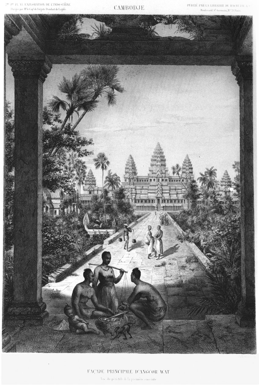 Angkor Watin pääjulkisivu, kuva Atlas du voyage d