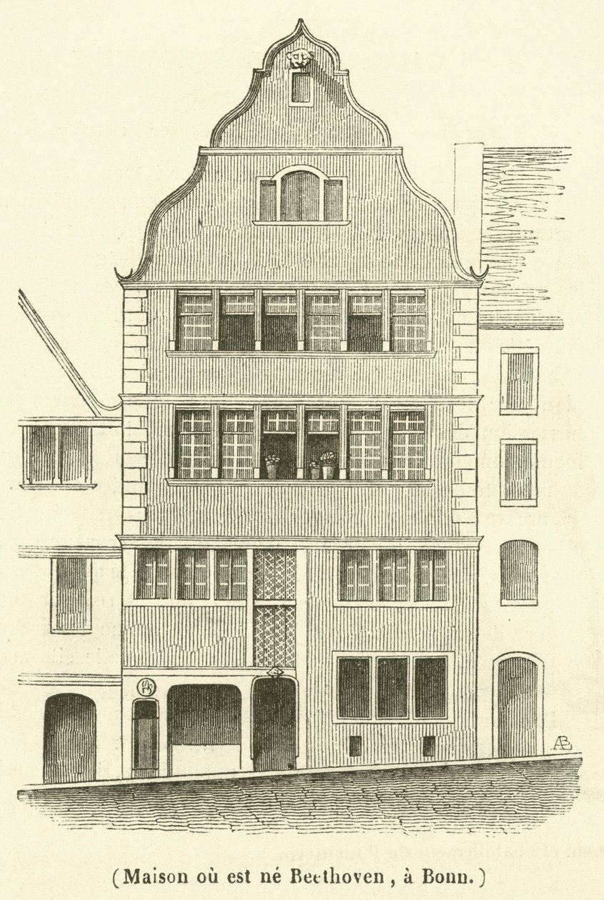Maison ou est ne Beethoven, a Bonn (kaiverrus) tekijältä French School