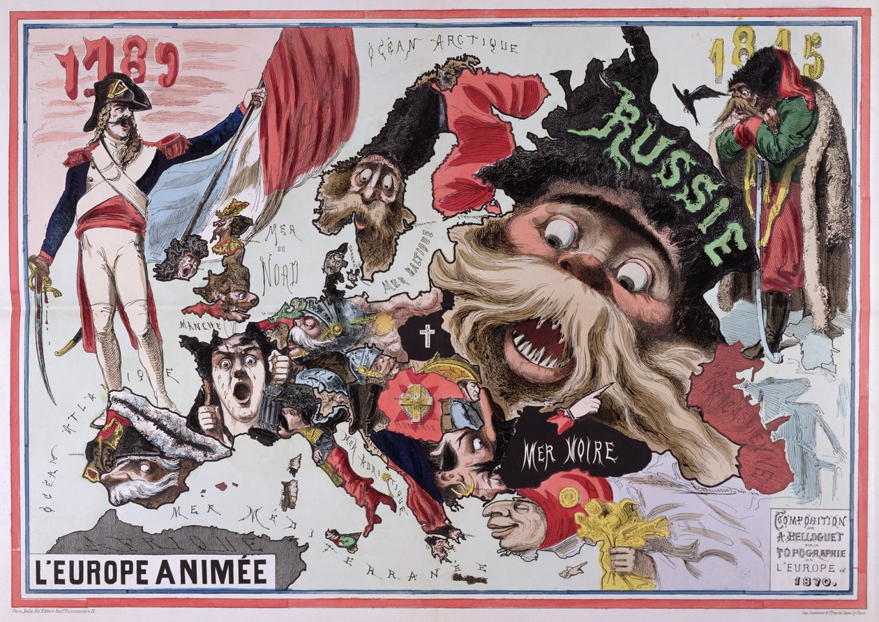 Animated Europen kartta 1870 tekijältä French School