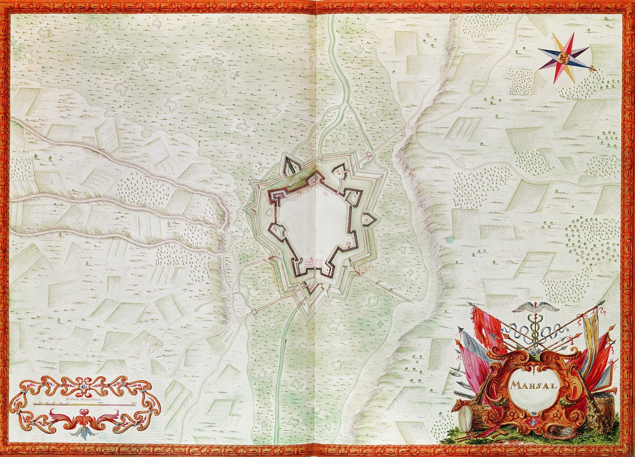 Marsalin kartta Atlas de Louis XIV:stä tekijältä French School