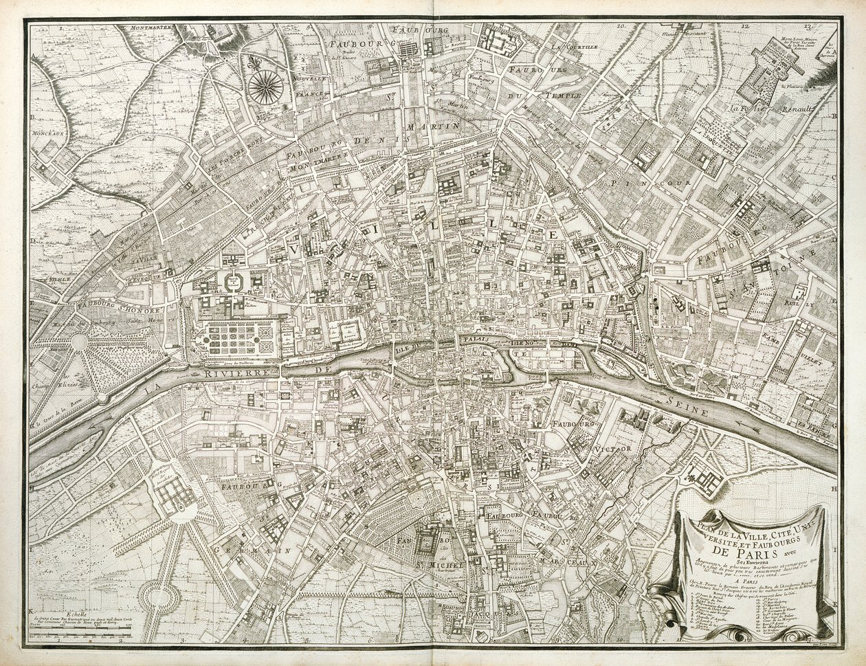 Pariisin kartta, Jean de la Caillen Pariisin atlas, 1714 tekijältä French School