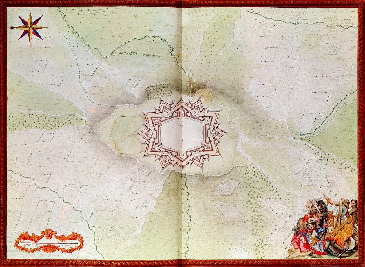 Phalsbourgin kartta Atlas de Louis XIV:stä tekijältä French School