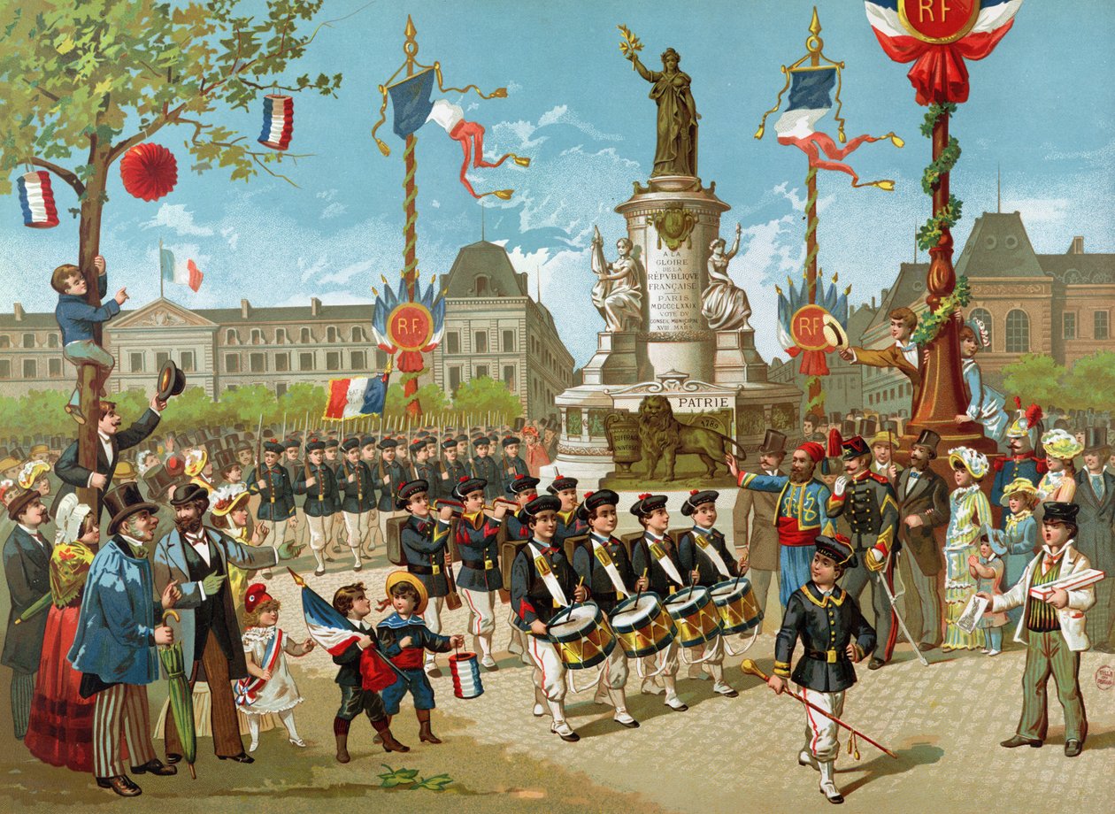 Koulupataljoonien marssi 14. heinäkuuta 1883 Place de la Republiquessa tekijältä French School
