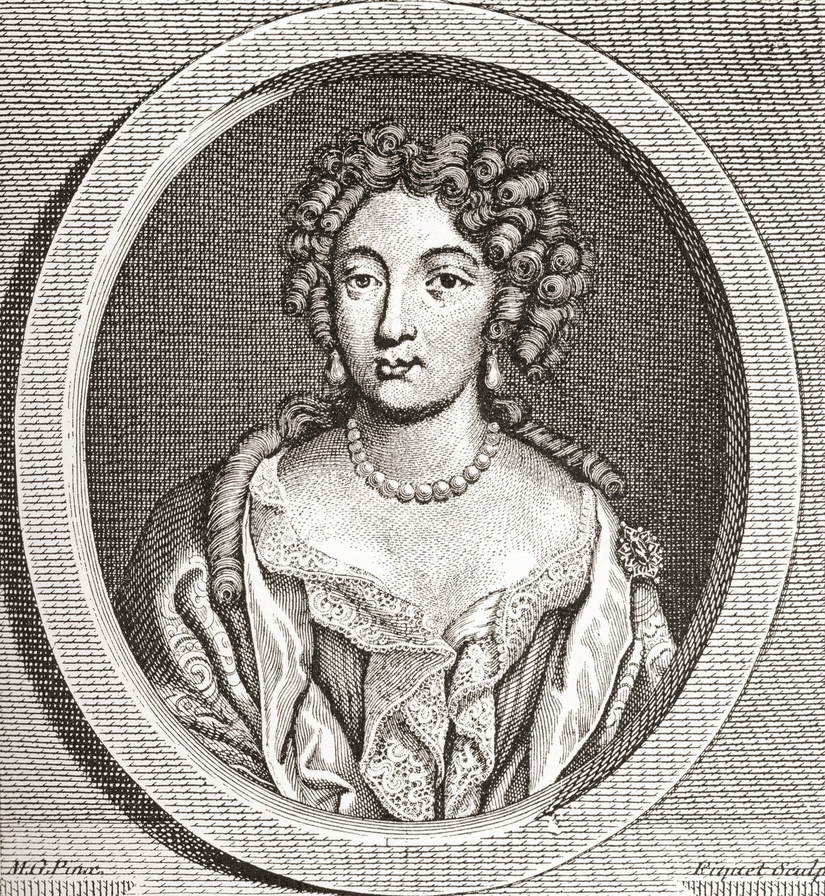 Marie Angélique de Scorailles, 1661 1681. Ranskalainen aatelisnainen ja yksi Ludvig XIV:n monista rakastajattarista. Les Heures Libres, julkaistu 1908. tekijältä French School