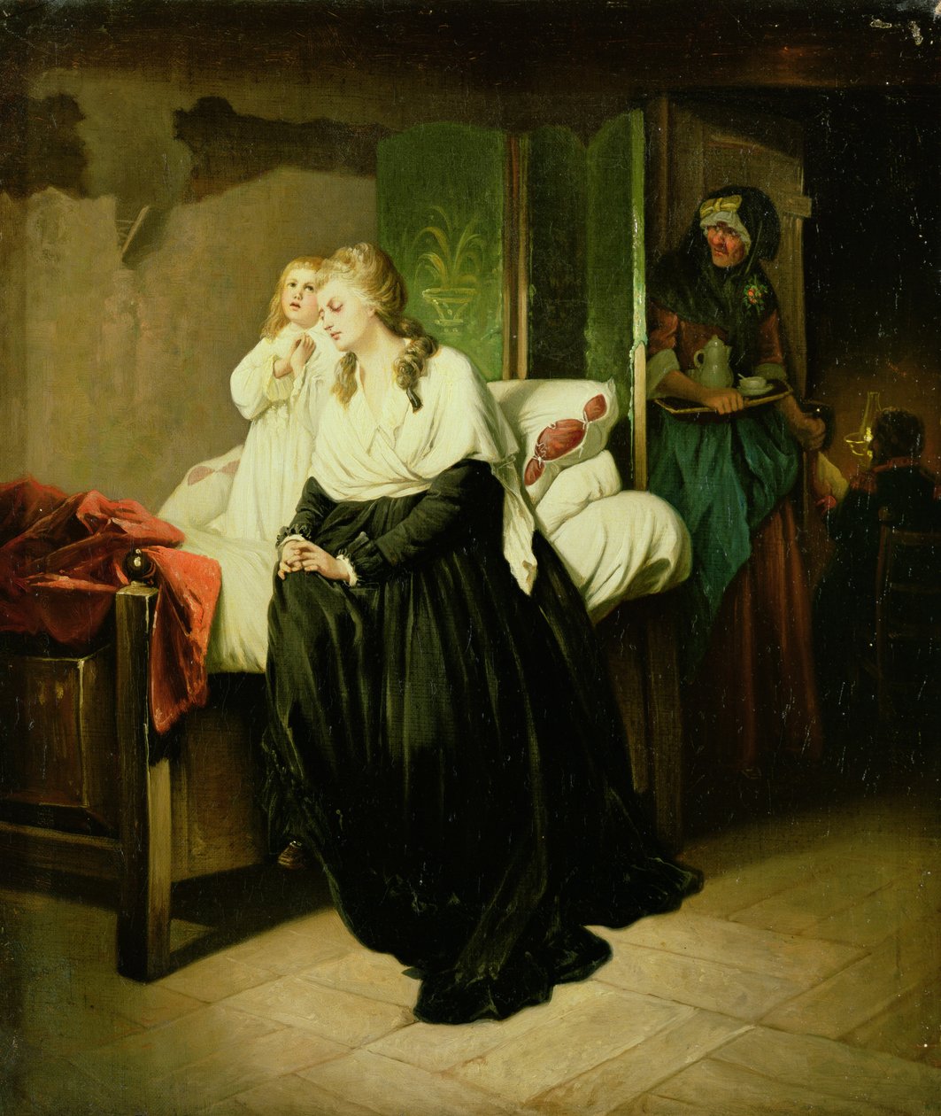 Marie Antoinette lähdössä teloituksiinsa (yksi pariskunnasta) tekijältä French School
