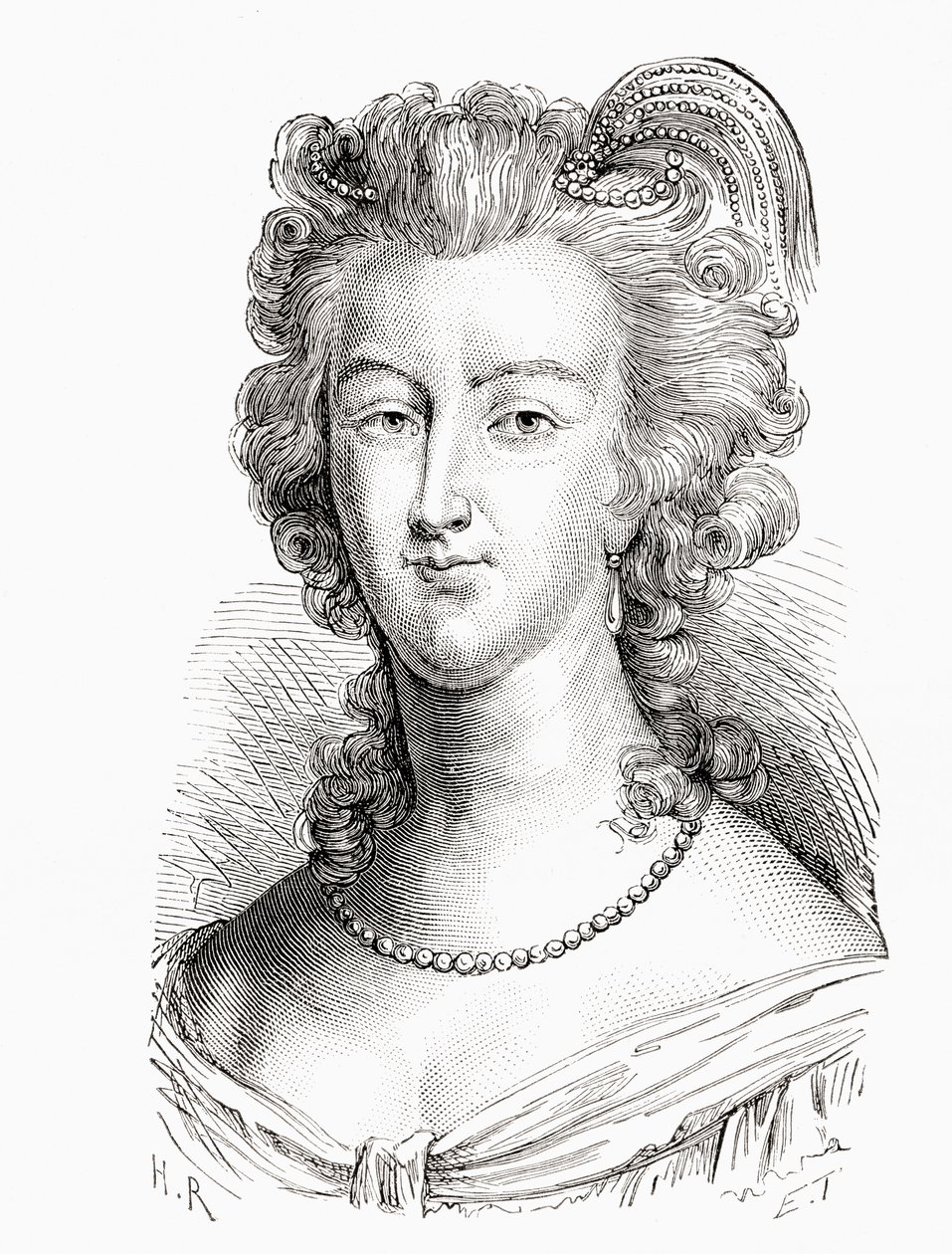 Marie Antoinette, Ranskan historiasta, julkaistu noin 1880 tekijältä French School