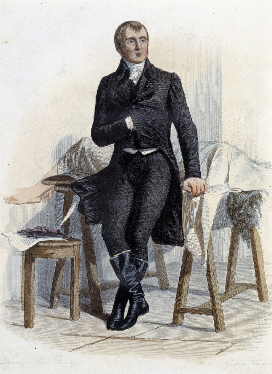 Marie Francois Xavier Bichat (1771-1802), ranskalainen lääketieteen biologi ja fysiologi - teoksessa "Le Plutarque francais", kirjoittanut Mennechet, Pariisi tekijältä French School