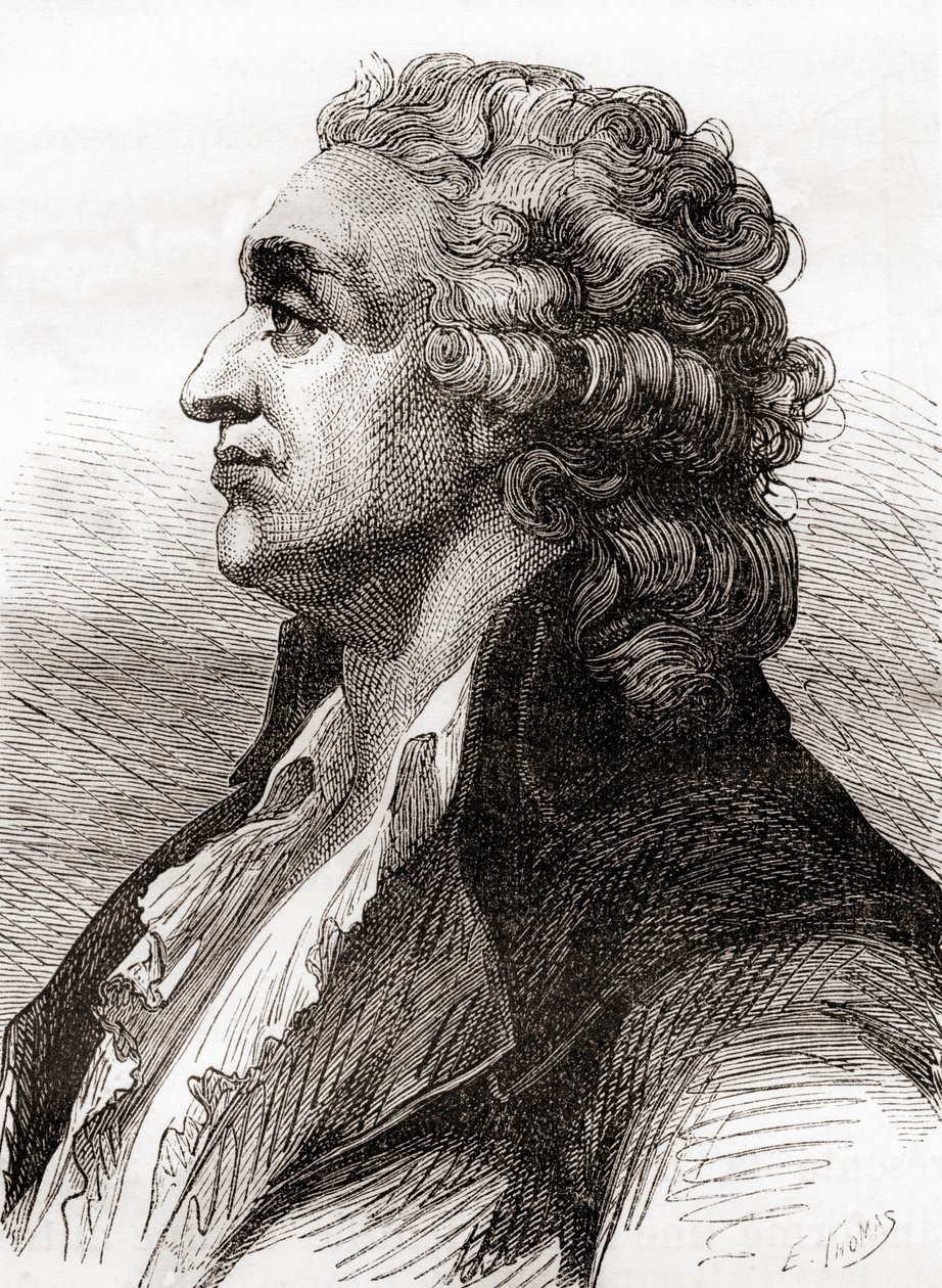 Marie Jean Antoine Nicolas de Caritat, markiisi de Condorcet, teoksesta "Les Merveilles de la Science", julkaistu noin 1870 (kaiverrus) tekijältä French School