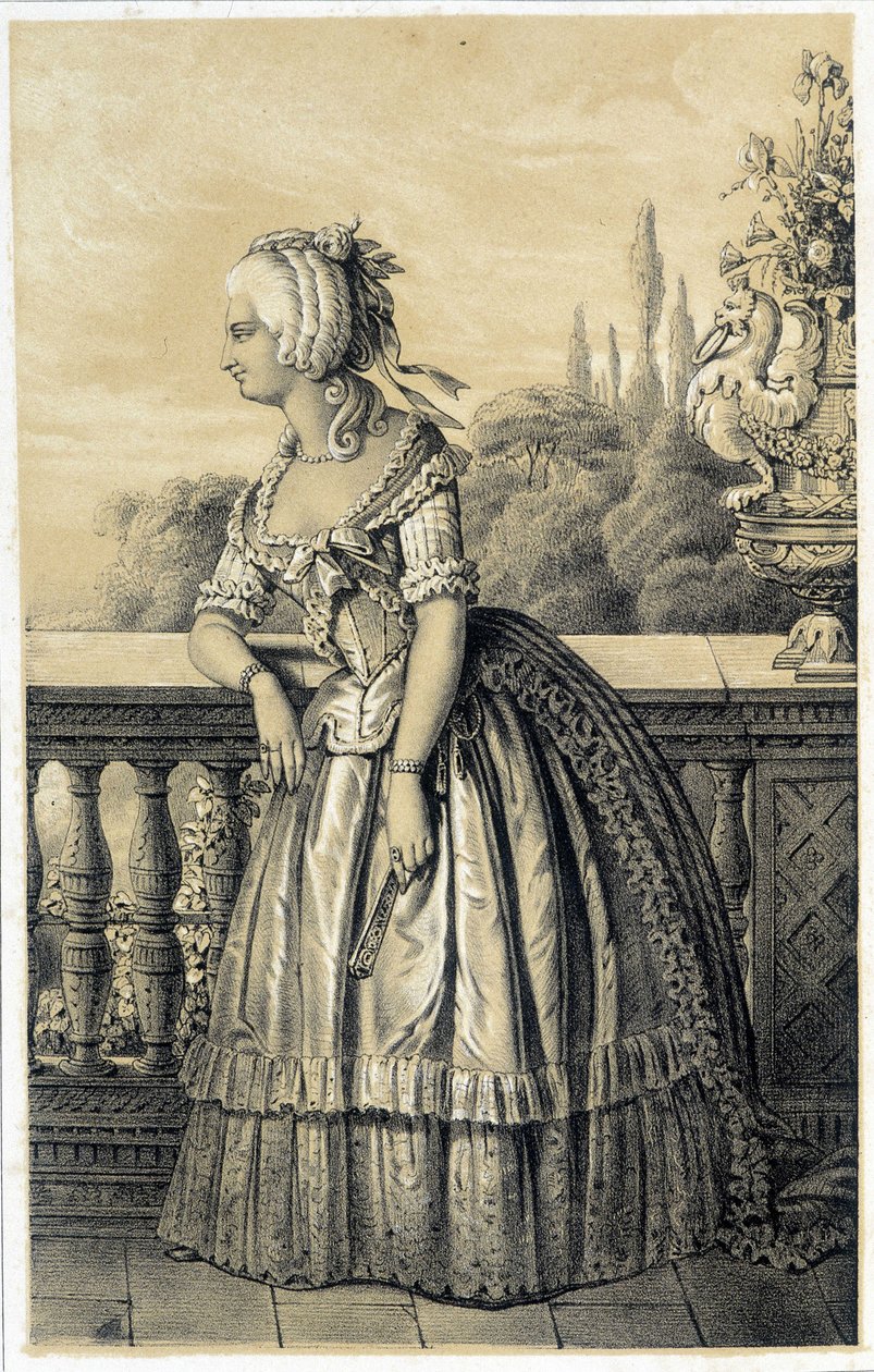 Marie Therese de Savoie Carignan (1749-1792), Lamballen prinsessa - "Ranskan vallankumouksen historiallisessa galleriassa", Albert Maurin, toim. Pariisi 1843 tekijältä French School