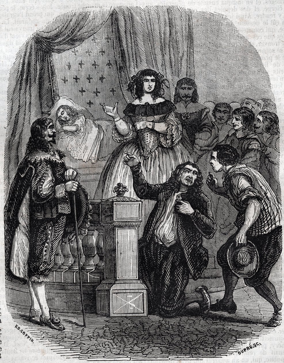 Marie de Medicis (1573-1642), Ranskan kuningatar ja valtakunnan valtionhoitaja poikansa puolesta nukkumassa sängyssä - Marie de 