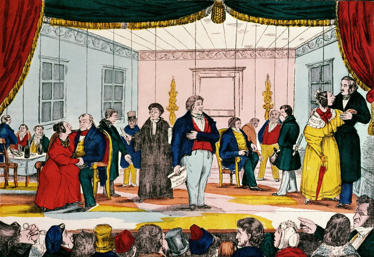 Marionetteja, karikatyyri porvaristosta, 1839 tekijältä French School
