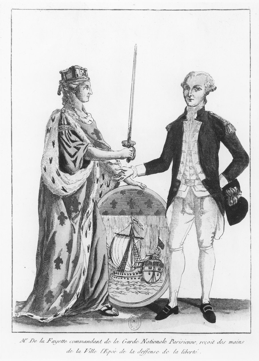 Marquis de La Fayette (litho) tekijältä French School