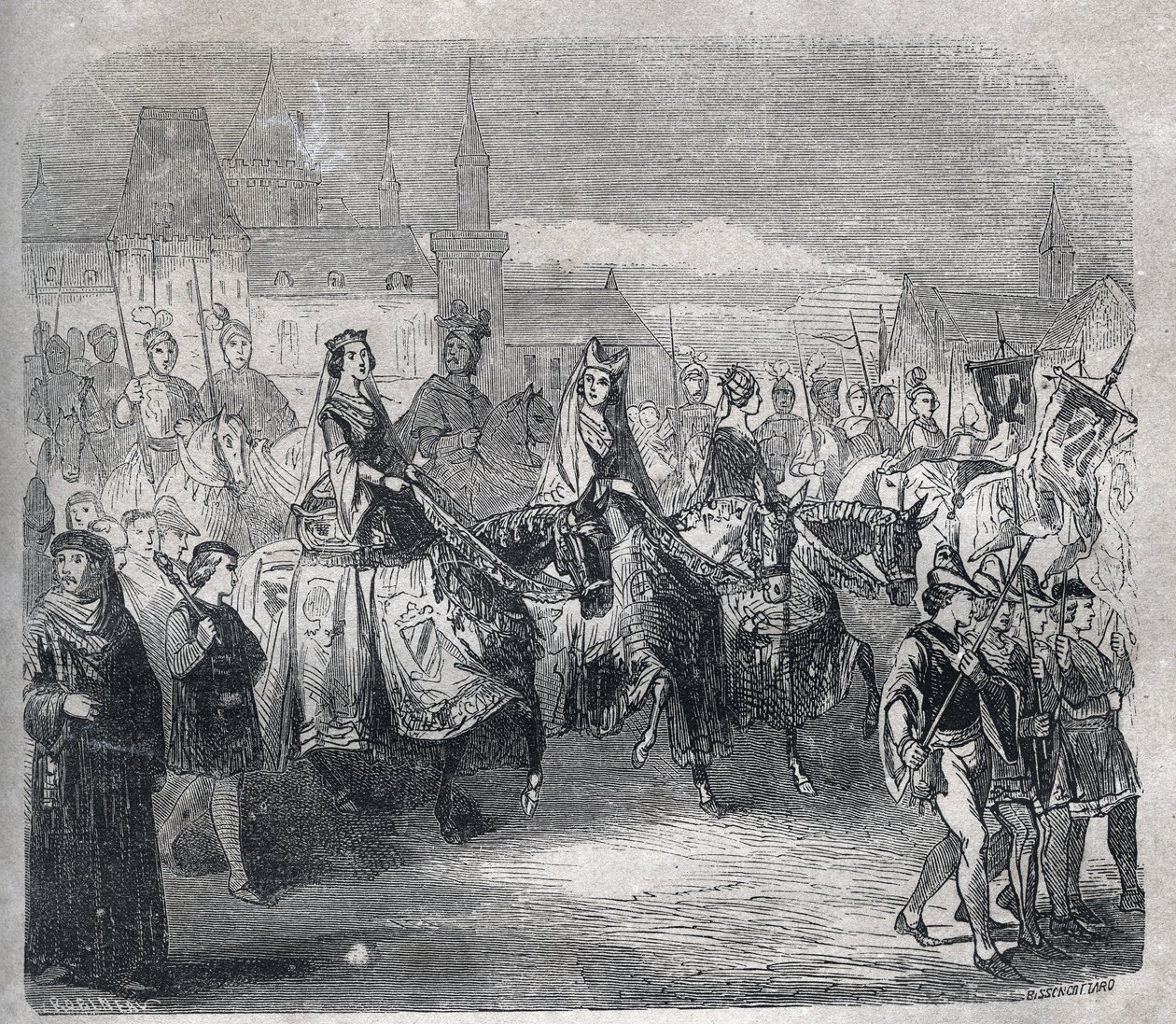 Kuningas Ludvig X Hutin (1289-1316) ja hänen veljiensä Philippen (silloin Philip V Pitkä) avioliitot tekijältä French School