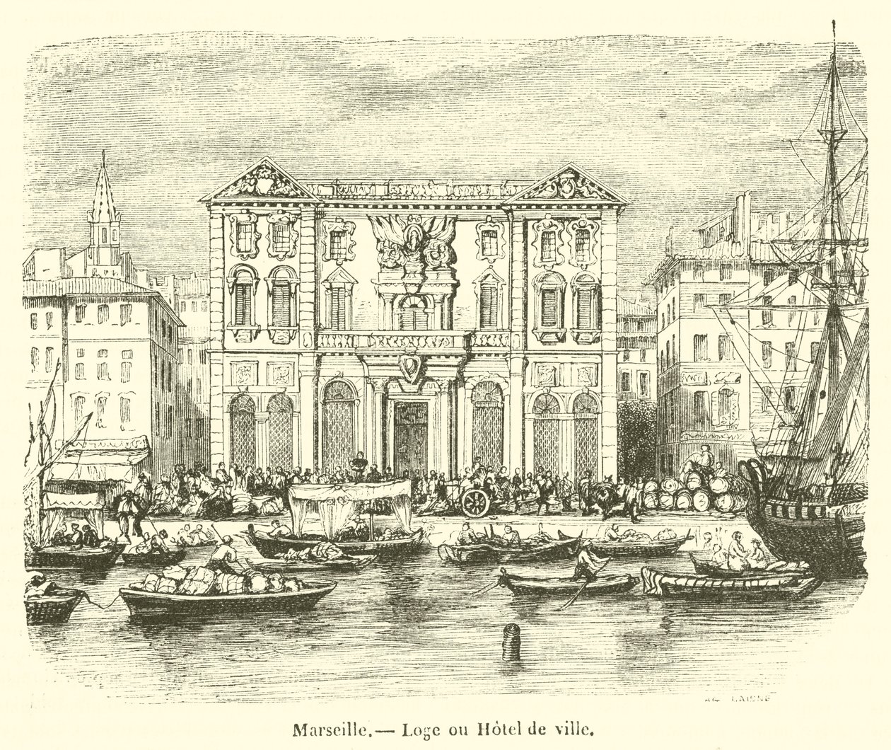 Marseille, kaupungintalo (kaiverrus) tekijältä French School