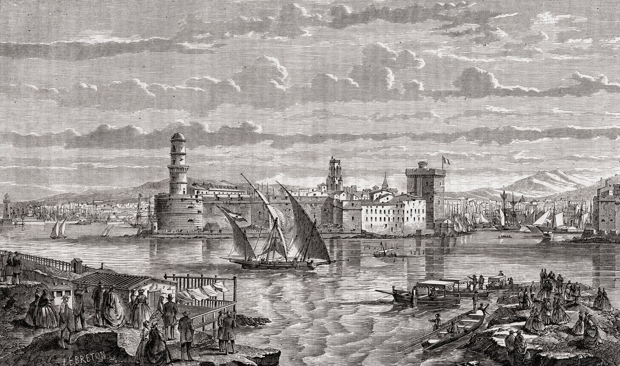 Marseille 1700-luvulla, Pibaraud kaivertanut Le Bretonin mukaan, Louis Blancin (1811-82) "Histoire de la Revolution Francaise" -kirjasta tekijältä French School