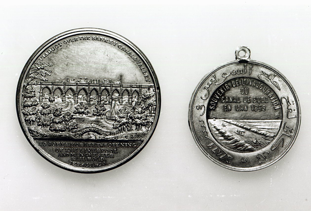 Suezin kanavan avauksen muistomitali 1869 (metalli) tekijältä French School