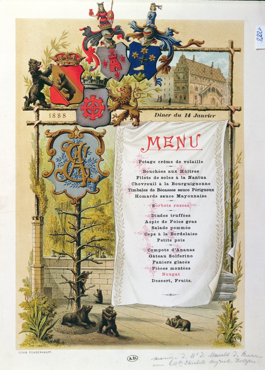 Menu, mahdollisesti Le Bernois